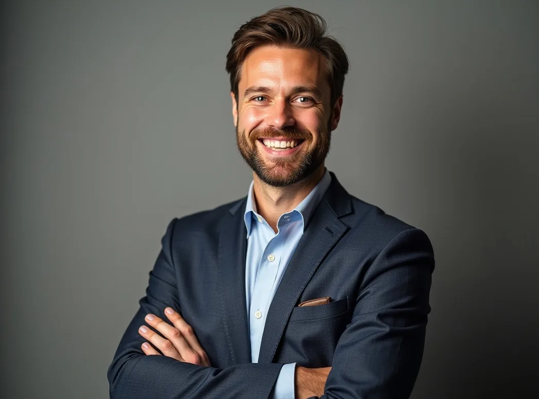 Confident entrepreneur leadership